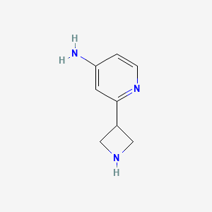 molecular formula C8H11N3 B13004023 2-(Azetidin-3-yl)pyridin-4-amine 