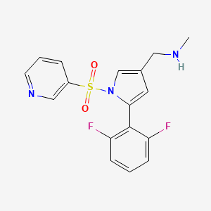 molecular formula C17H15F2N3O2S B13004034 1-(5-(2,6-Difluorophenyl)-1-(pyridin-3-ylsulfonyl)-1H-pyrrol-3-yl)-N-methylmethanamine 