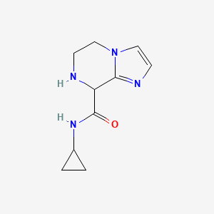 molecular formula C10H14N4O B13004041 N-Cyclopropyl-5,6,7,8-tetrahydroimidazo[1,2-a]pyrazine-8-carboxamide 