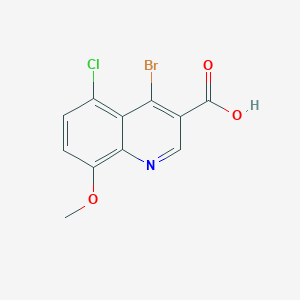 molecular formula C11H7BrClNO3 B13004043 4-Bromo-5-chloro-8-methoxyquinoline-3-carboxylic acid 