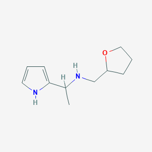 molecular formula C11H18N2O B13004056 1-(1H-Pyrrol-2-yl)-N-((tetrahydrofuran-2-yl)methyl)ethanamine 