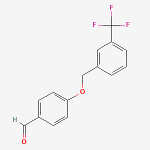 molecular formula C15H11F3O2 B1300410 4-{[3-(三氟甲基)苄基]氧基}苯甲醛 CAS No. 70627-18-8