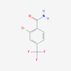 molecular formula C8H5BrF3NO B13004105 2-Bromo-4-(trifluoromethyl)benzamide 