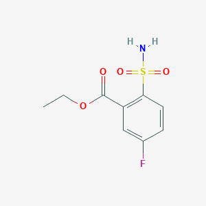 molecular formula C9H10FNO4S B13004108 Ethyl 5-fluoro-2-sulfamoylbenzoate CAS No. 1710833-62-7