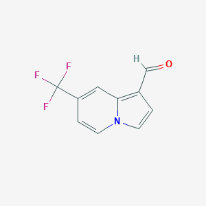 molecular formula C10H6F3NO B13004129 7-(Trifluoromethyl)indolizine-1-carbaldehyde 