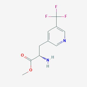 molecular formula C10H11F3N2O2 B13004157 Methyl (S)-2-amino-3-(5-(trifluoromethyl)pyridin-3-yl)propanoate 