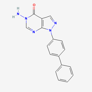 molecular formula C17H13N5O B13004200 1-([1,1'-Biphenyl]-4-yl)-5-amino-1H-pyrazolo[3,4-d]pyrimidin-4(5H)-one 