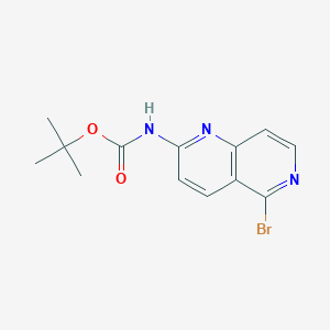 molecular formula C13H14BrN3O2 B13004204 tert-Butyl (5-bromo-1,6-naphthyridin-2-yl)carbamate 