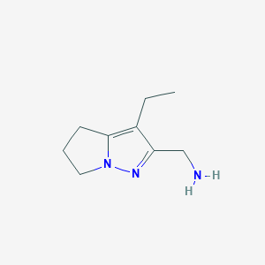 molecular formula C9H15N3 B13004237 (3-Ethyl-5,6-dihydro-4H-pyrrolo[1,2-b]pyrazol-2-yl)methanamine 