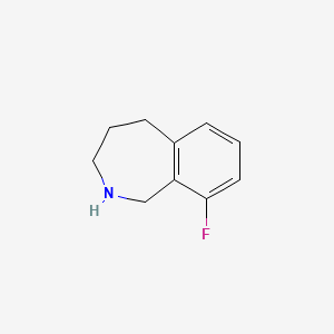 molecular formula C10H12FN B13004303 9-Fluoro-2,3,4,5-tetrahydro-1H-benzo[c]azepine 