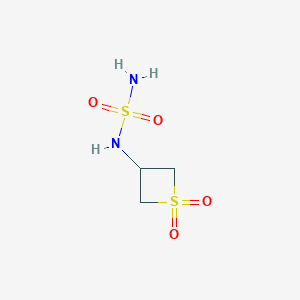 molecular formula C3H8N2O4S2 B13004304 N-(1,1-Dioxido-3-thietanyl)sulfamide 