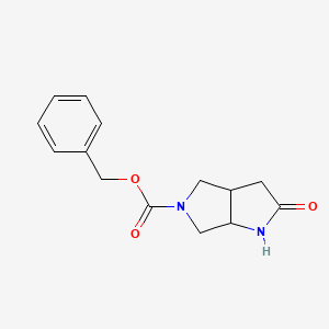 molecular formula C14H16N2O3 B13004319 Benzyl 2-oxo-octahydropyrrolo[3,4-b]pyrrole-5-carboxylate 