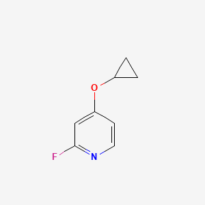 molecular formula C8H8FNO B13004380 4-Cyclopropoxy-2-fluoropyridine 