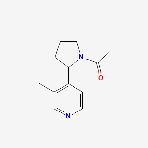 molecular formula C12H16N2O B13004418 1-(2-(3-Methylpyridin-4-yl)pyrrolidin-1-yl)ethanone 