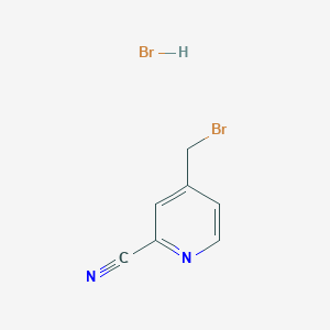 molecular formula C7H6Br2N2 B13004425 4-(Bromomethyl)picolinonitrile hydrobromide 