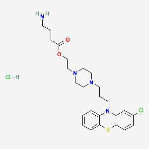 molecular formula C25H34Cl2N4O2S B13004445 2-(4-(3-(2-Chloro-10H-phenothiazin-10-yl)propyl)piperazin-1-yl)ethyl 4-aminobutanoate hydrochloride 