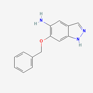 molecular formula C14H13N3O B13004466 6-(benzyloxy)-1H-indazol-5-amine 