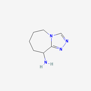 molecular formula C7H12N4 B13004482 6,7,8,9-tetrahydro-5H-[1,2,4]triazolo[4,3-a]azepin-9-amine 