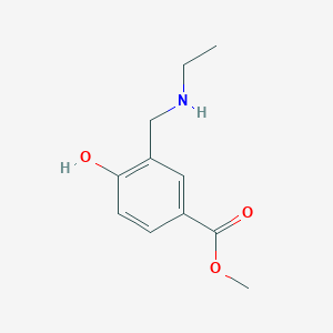 molecular formula C11H15NO3 B13004494 Methyl 3-((ethylamino)methyl)-4-hydroxybenzoate 