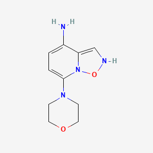 molecular formula C10H14N4O2 B13004518 7-morpholin-4-yl-2H-[1,2,5]oxadiazolo[2,3-a]pyridin-4-amine 