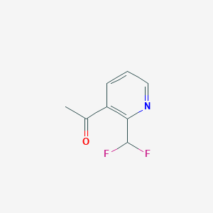 molecular formula C8H7F2NO B13004566 1-(2-(Difluoromethyl)pyridin-3-yl)ethanone 