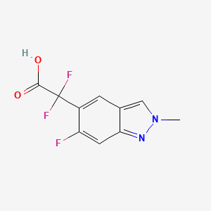 molecular formula C10H7F3N2O2 B13004578 2,2-difluoro-2-(6-fluoro-2-methyl-2H-indazol-5-yl)acetic acid CAS No. 1638768-11-2