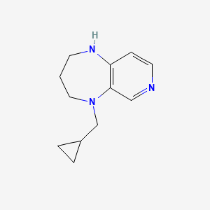 molecular formula C12H17N3 B13004624 5-(Cyclopropylmethyl)-2,3,4,5-tetrahydro-1H-pyrido[3,4-b][1,4]diazepine 