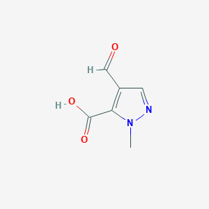 molecular formula C6H6N2O3 B13004644 4-Formyl-1-methyl-1H-pyrazole-5-carboxylic acid 