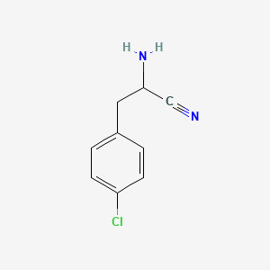 molecular formula C9H9ClN2 B13004651 2-Amino-3-(4-chlorophenyl)propanenitrile 