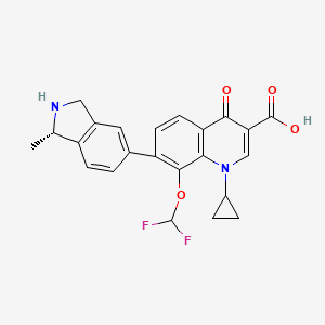 molecular formula C23H20F2N2O4 B13004658 (S)-1-Cyclopropyl-8-(difluoromethoxy)-7-(1-methylisoindolin-5-yl)-4-oxo-1,4-dihydroquinoline-3-carboxylic acid CAS No. 194804-76-7