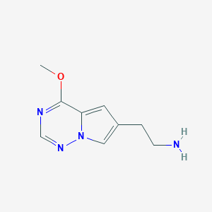 molecular formula C9H12N4O B13004665 2-(4-Methoxypyrrolo[2,1-f][1,2,4]triazin-6-yl)ethan-1-amine 