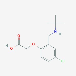 molecular formula C13H18ClNO3 B13004684 2-(2-((tert-Butylamino)methyl)-4-chlorophenoxy)acetic acid 