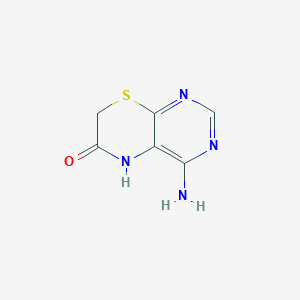 molecular formula C6H6N4OS B13004687 4-Amino-5H-pyrimido[4,5-b][1,4]thiazin-6(7H)-one 