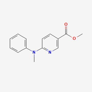 molecular formula C14H14N2O2 B13004702 Methyl 6-(methyl(phenyl)amino)nicotinate 