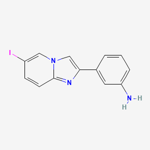 molecular formula C13H10IN3 B1300474 3-(6-碘咪唑并[1,2-a]吡啶-2-基)苯胺 CAS No. 866018-05-5