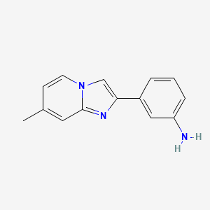 molecular formula C14H13N3 B1300475 3-(7-甲基咪唑并[1,2-a]吡啶-2-基)苯胺 CAS No. 54970-98-8