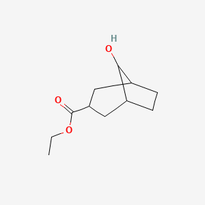 molecular formula C11H18O3 B13004757 Ethyl 8-hydroxybicyclo[3.2.1]octane-3-carboxylate 