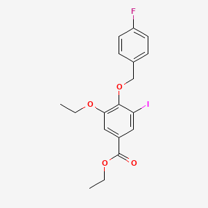 Ethyl 3-ethoxy-4-((4-fluorobenzyl)oxy)-5-iodobenzoate