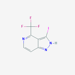 molecular formula C7H3F3IN3 B13004782 3-Iodo-4-(trifluoromethyl)-1H-pyrazolo[4,3-c]pyridine 