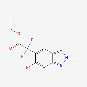 molecular formula C12H11F3N2O2 B13004783 ethyl 2,2-difluoro-2-(6-fluoro-2-methyl-2H-indazol-5-yl)acetate 