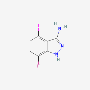 molecular formula C7H5FIN3 B13004832 7-Fluoro-4-iodo-1h-indazol-3-amine 