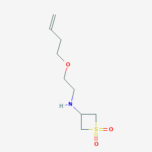 molecular formula C9H17NO3S B13004874 3-((2-(But-3-en-1-yloxy)ethyl)amino)thietane 1,1-dioxide 