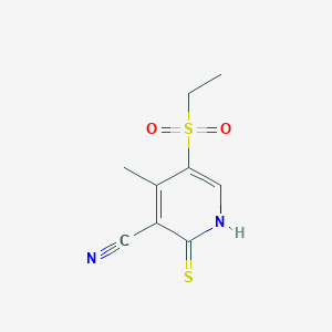 molecular formula C9H10N2O2S2 B13004884 5-(Ethylsulfonyl)-4-methyl-2-thioxo-1,2-dihydropyridine-3-carbonitrile 