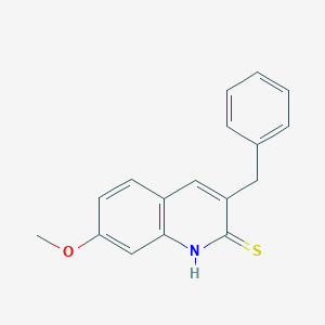 molecular formula C17H15NOS B13004906 3-Benzyl-7-methoxyquinoline-2-thiol 