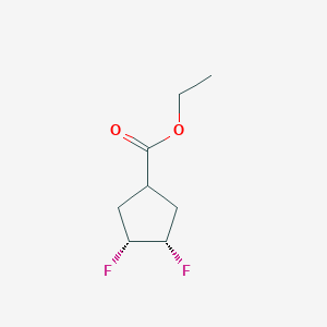 molecular formula C8H12F2O2 B13004915 Rel-ethyl (1r,3R,4S)-3,4-difluorocyclopentane-1-carboxylate 