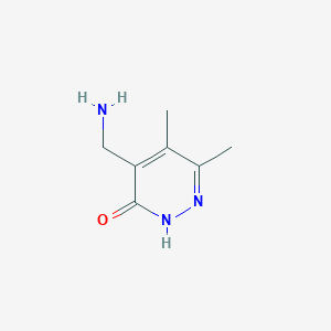 molecular formula C7H11N3O B13004918 4-(Aminomethyl)-5,6-dimethylpyridazin-3-ol 