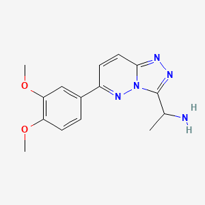 molecular formula C15H17N5O2 B13004926 1-(6-(3,4-Dimethoxyphenyl)-[1,2,4]triazolo[4,3-b]pyridazin-3-yl)ethanamine 