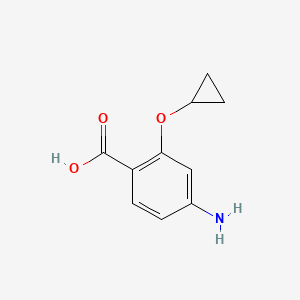 molecular formula C10H11NO3 B13004933 4-Amino-2-cyclopropoxybenzoic acid 