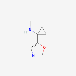 molecular formula C7H10N2O B13004938 N-Methyl-1-(oxazol-5-yl)cyclopropan-1-amine 