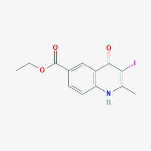 molecular formula C13H12INO3 B13004941 Ethyl 3-iodo-2-methyl-4-oxo-1,4-dihydroquinoline-6-carboxylate 